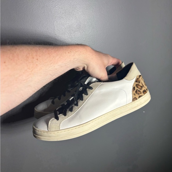 P448 John Leopard Calf Hair Print Sneakers Size EU 42 - Picture 4 of 7